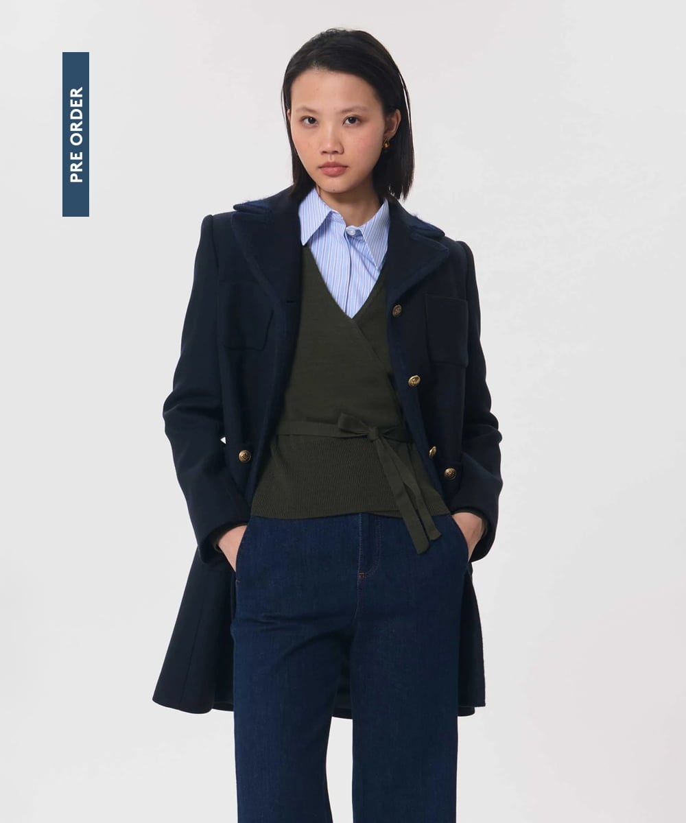 VZFAG05480 TARA JARMON(タラ ジャーモン) ラップデザインニットカーディガン カーキ