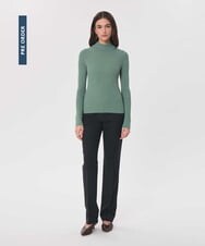 VZFAG07330 TARA JARMON(タラ ジャーモン) TJエンブロイダリーリブニット ライトグリーン