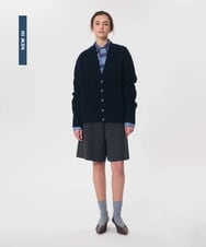 VZFAG13620 TARA JARMON(タラ ジャーモン) カプリスウールニットカーディガン ネイビーブルー