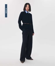 VZFAG14620 TARA JARMON(タラ ジャーモン) マルチウェイネックカプリスウールニット ネイビーブルー