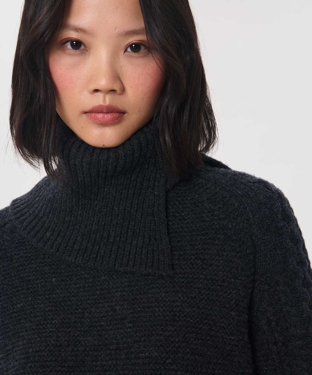 VZFAG14620 TARA JARMON(タラ ジャーモン) マルチウェイネックカプリスウールニット ヘザーグレー