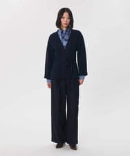 VZFAG15620 TARA JARMON(タラ ジャーモン) オーセンティックメリノベルテッドカーディガン ネイビーブルー
