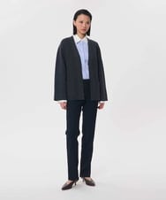 VZFAG15620 TARA JARMON(タラ ジャーモン) オーセンティックメリノベルテッドカーディガン グレー