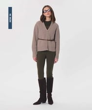 VZFAG18520 TARA JARMON(タラ ジャーモン) ウールミックスカーディガン キャラメル