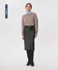 VZFAG19520 TARA JARMON(タラ ジャーモン) ウールミックスタックスリーブニット キャラメル