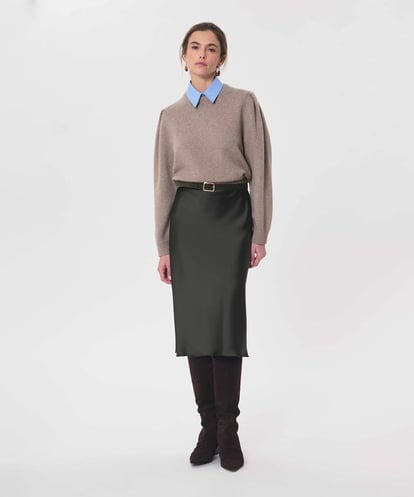 VZFAG19520 TARA JARMON ウールミックスタックスリーブニット