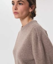 VZFAG19520 TARA JARMON(タラ ジャーモン) ウールミックスタックスリーブニット キャラメル