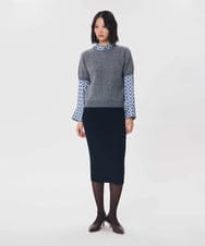 VZFAG20500 TARA JARMON(タラ ジャーモン) ブラッシュドウールケーブルニット ヘザーグレー