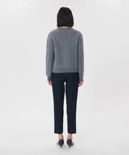 VZFAG21540 TARA JARMON(タラ ジャーモン) ブラッシュドウールケーブルニットカーディガン ヘザーグレー