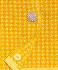 VZFAU06320 TARA JARMON(タラ ジャーモン) 【ドラマ着用】Compact velvet knit cardigan ライトイエロー