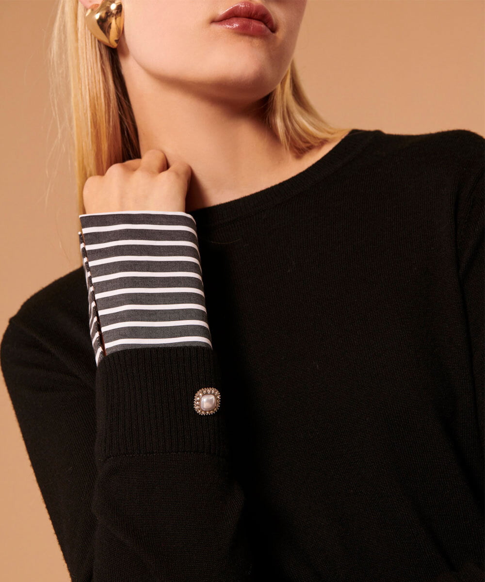 VZFAX03360 TARA JARMON(タラ ジャーモン) Authentic merino knit ブラック