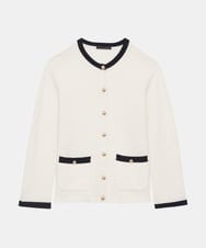 VZFAX06360 TARA JARMON(タラ ジャーモン) Extrafine island cotton cardigan ホワイト