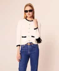 VZFAX06360 TARA JARMON(タラ ジャーモン) Extrafine island cotton cardigan ホワイト