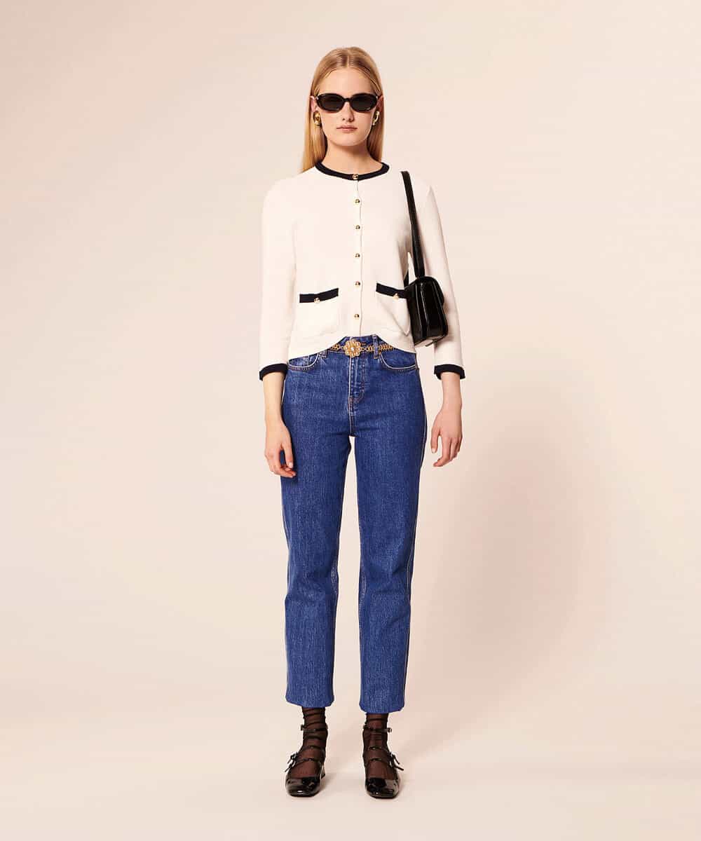 VZFAX06360 TARA JARMON(タラ ジャーモン) Extrafine island cotton cardigan ホワイト