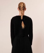 VZFAX21360 TARA JARMON(タラ ジャーモン) モヘアカーディガン ブラック