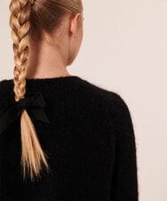 VZFAX21360 TARA JARMON(タラ ジャーモン) モヘアカーディガン ブラック