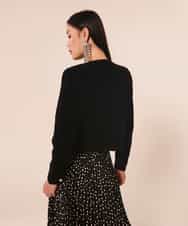 VZFAX24370 TARA JARMON(タラ ジャーモン) Velvet knit cardigan ブラック