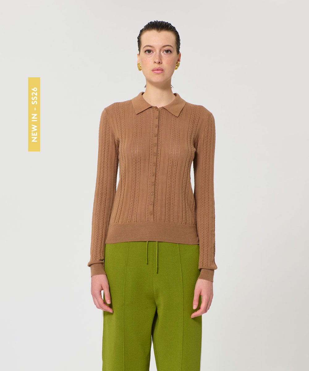 VZFGD01390 TARA JARMON(タラ ジャーモン) シルキーコットンニット ハニーベージュ