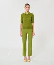 VZFGD02340 TARA JARMON(タラ ジャーモン) シルキーコットンポロニット アップルグリーン