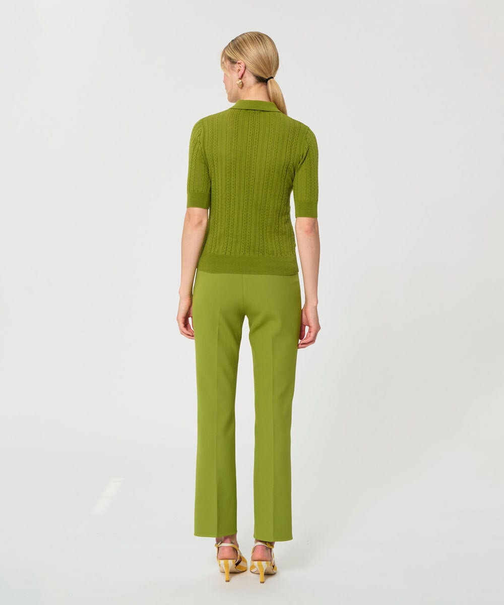 VZFGD02340 TARA JARMON(タラ ジャーモン) シルキーコットンポロニット アップルグリーン