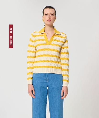 VZFGD03520 TARA JARMON コットンクラッシュボーダーニット