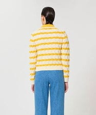 VZFGD03520 TARA JARMON(タラ ジャーモン) コットンクラッシュボーダーニット イエロー