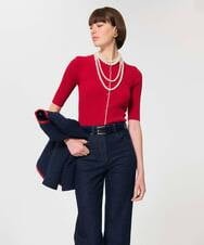 VZFGD04360 TARA JARMON(タラ ジャーモン) エクストラファインビスコースニット レッド