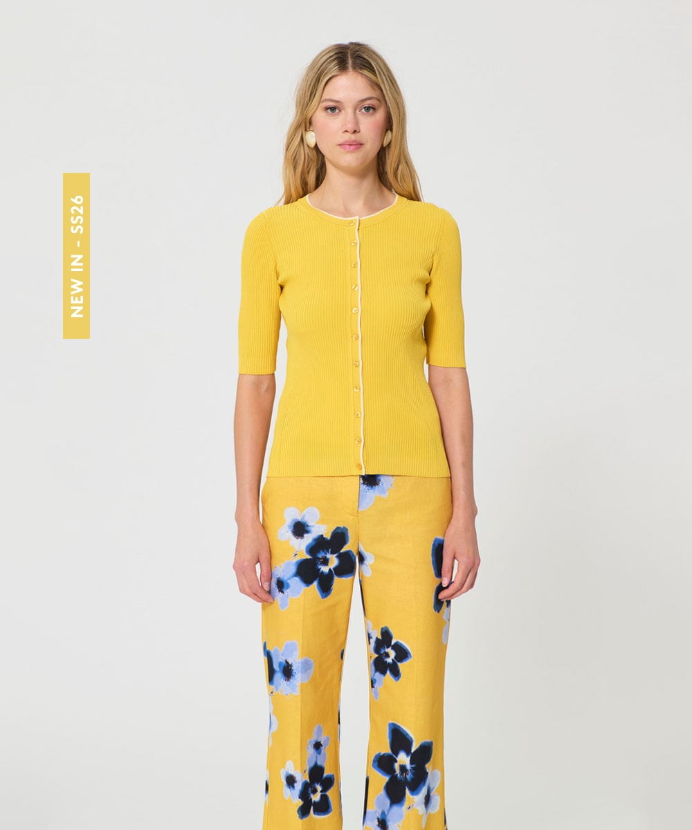 VZFGD04360 TARA JARMON(タラ ジャーモン) エクストラファインビスコースニット ミモザイエロー