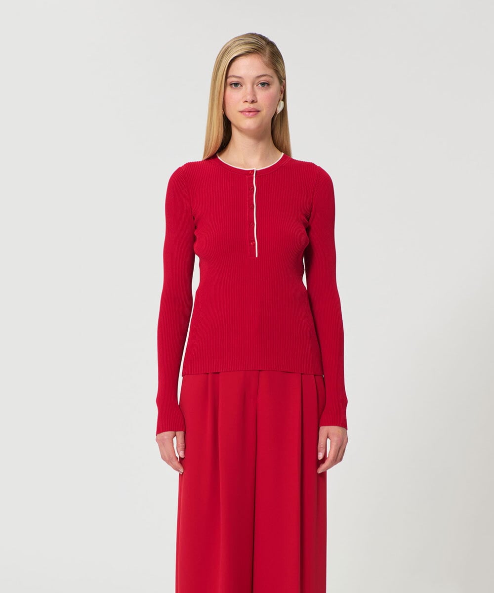 VZFGD05360 TARA JARMON(タラ ジャーモン) エクストラファインビスコースニット レッド