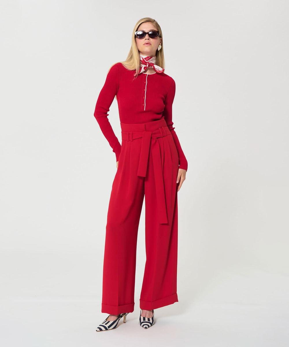 VZFGD05360 TARA JARMON(タラ ジャーモン) エクストラファインビスコースニット レッド