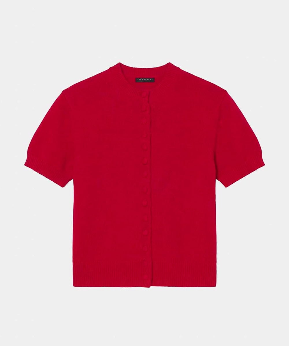 VZFGD06290 TARA JARMON(タラ ジャーモン) ソフトコットンニット レッド