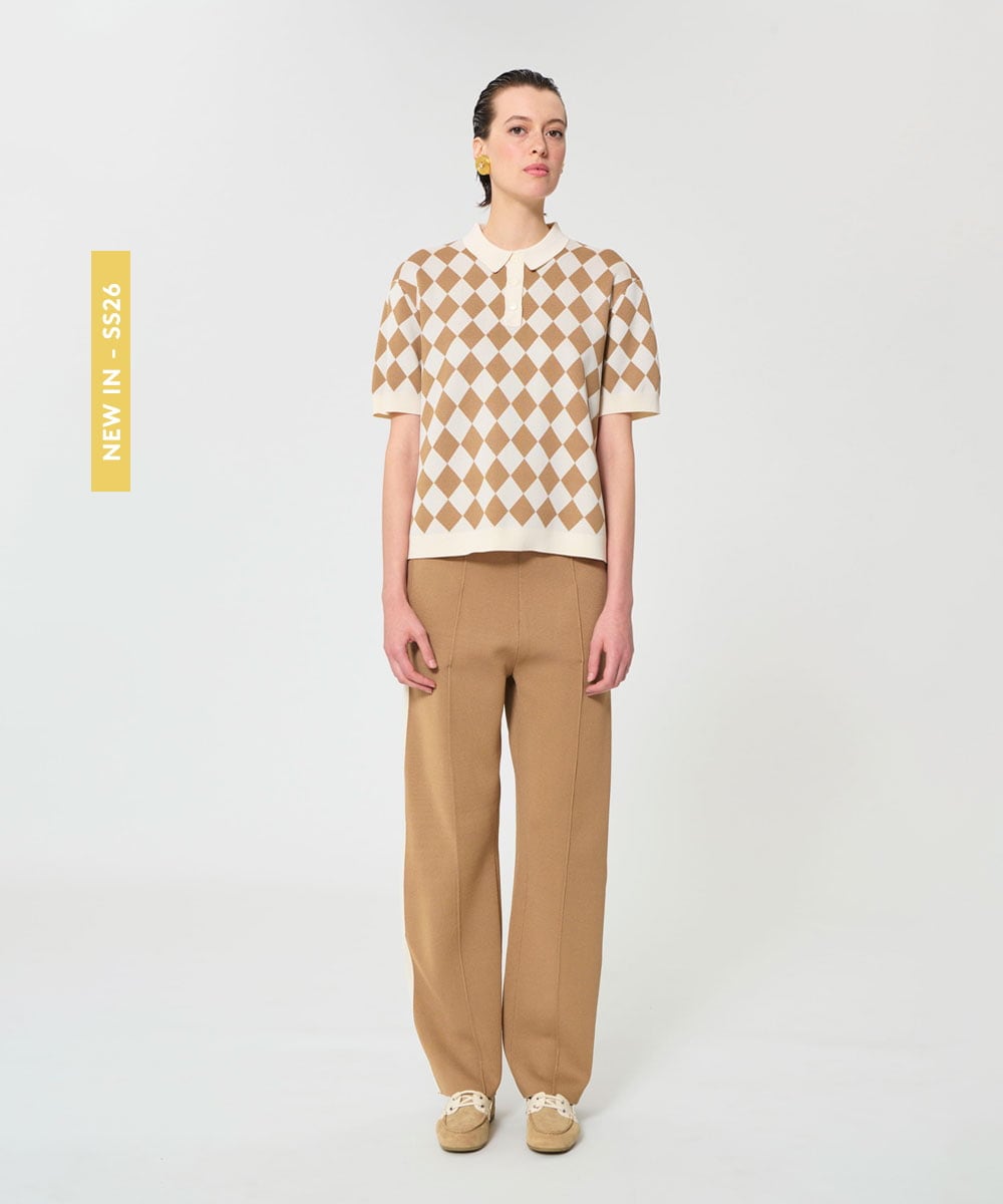 VZFGD09430 TARA JARMON(タラ ジャーモン) スマートピケポロニット ハニーベージュ