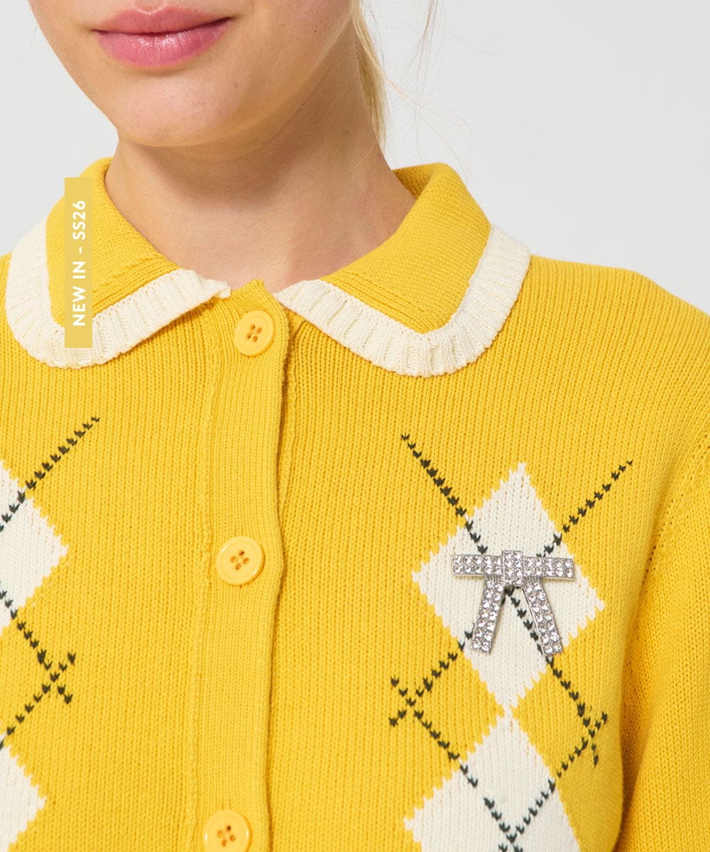 VZFGD09490 TARA JARMON コットンクラッシュアーガイルニット