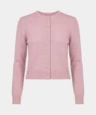 VZFGD10320 TARA JARMON(タラ ジャーモン) ソフトコットンニットカーディガン ピンク