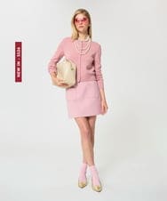 VZFGD10320 TARA JARMON(タラ ジャーモン) ソフトコットンニットカーディガン ピンク