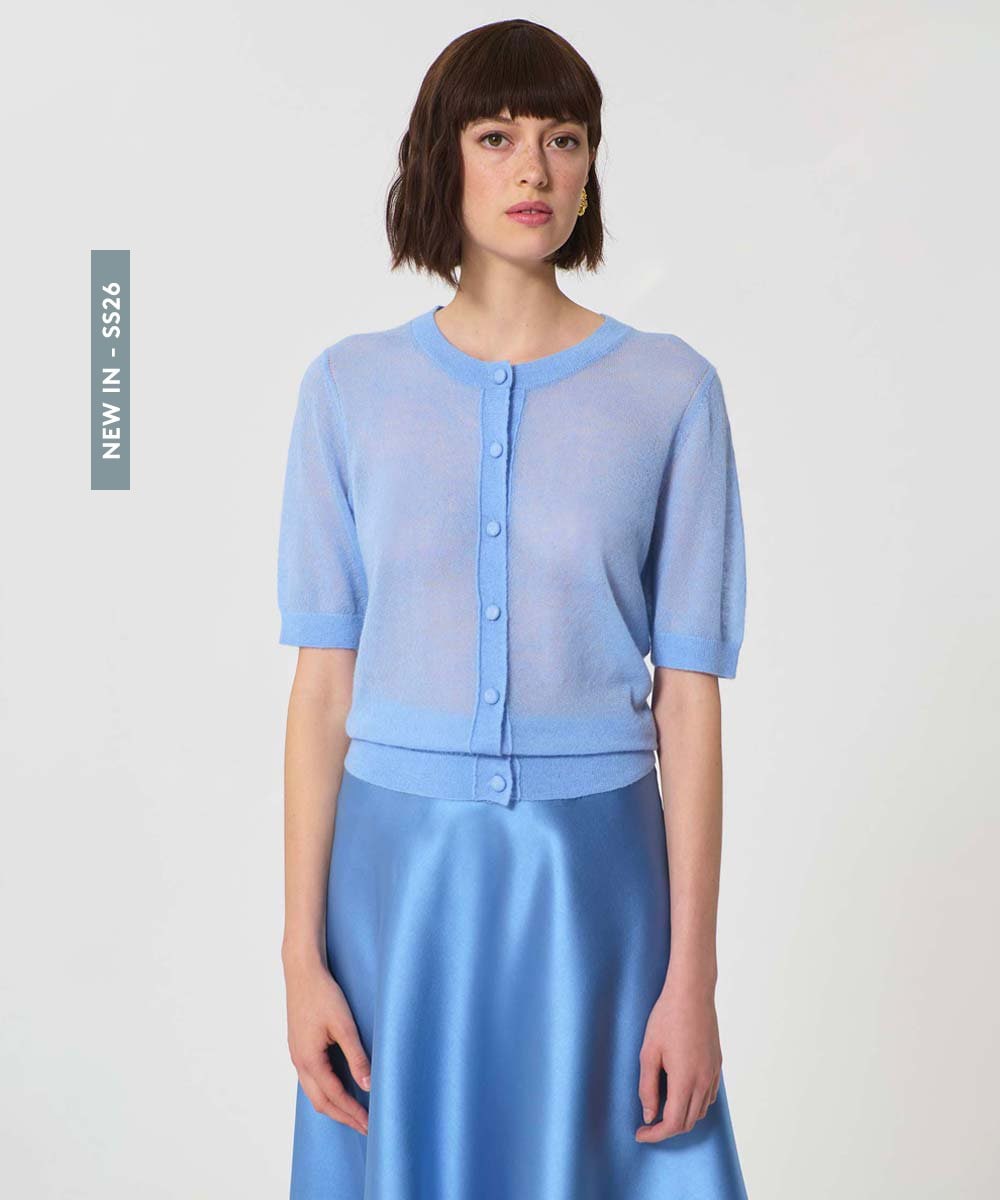 VZFGD11360 TARA JARMON(タラ ジャーモン) サマーモヘアニット スカイブルー