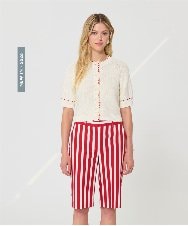 VZFGD13430 TARA JARMON(タラ ジャーモン) コットンニットカーディガン エクリュ