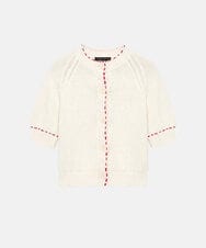 VZFGD13430 TARA JARMON(タラ ジャーモン) コットンニットカーディガン エクリュ