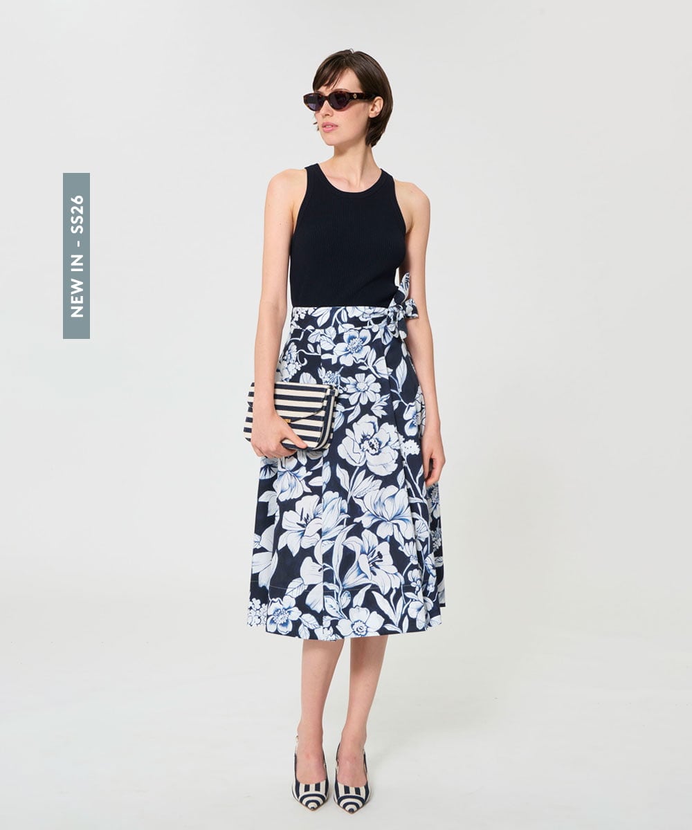 VZFGD15290 TARA JARMON(タラ ジャーモン) エクストラファインビスコースニット ネイビーブルー