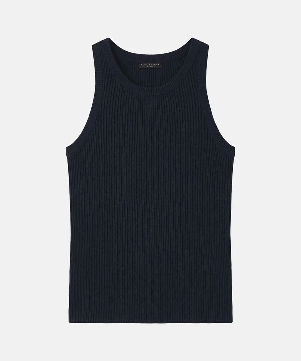 VZFGD15290 TARA JARMON(タラ ジャーモン) エクストラファインビスコースニット ネイビーブルー