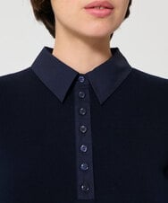 VZFGD30300 TARA JARMON(タラ ジャーモン) カジュアルタッチポロニット ネイビーブルー