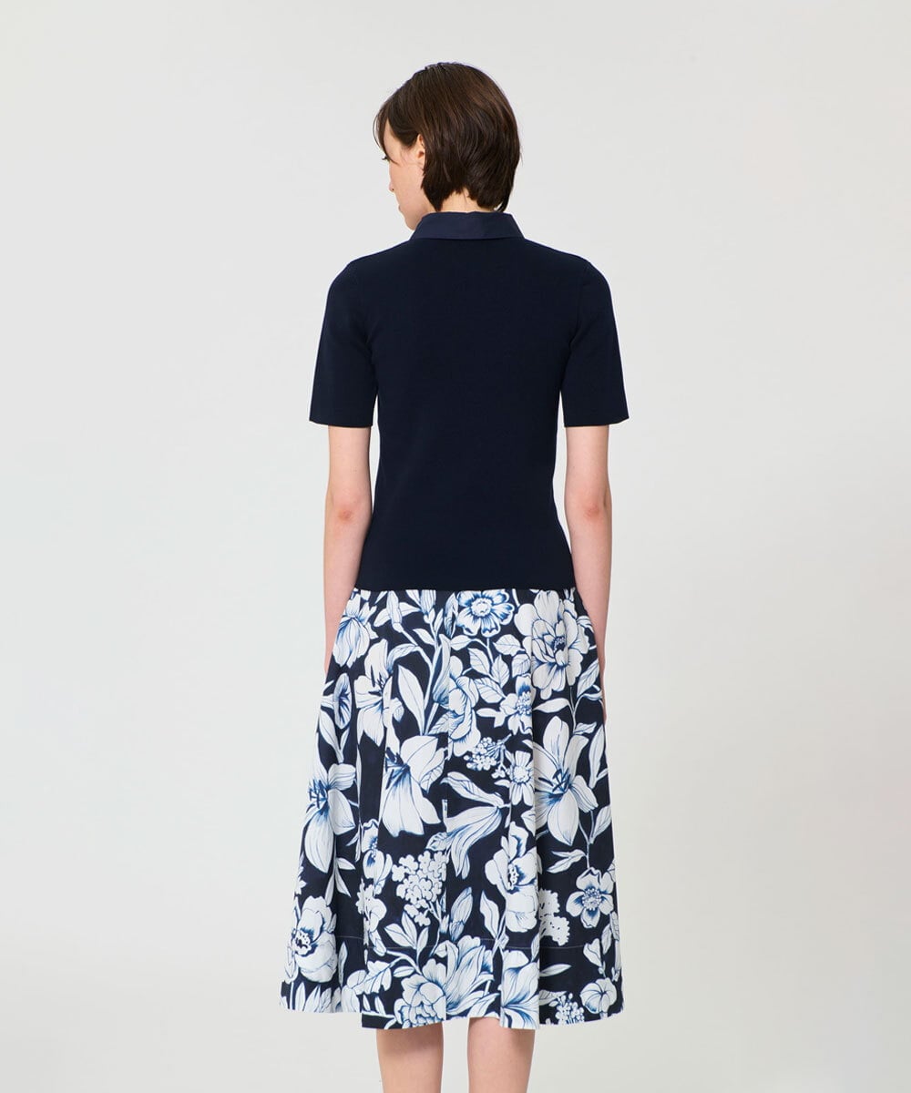 VZFGD30300 TARA JARMON(タラ ジャーモン) カジュアルタッチポロニット ネイビーブルー