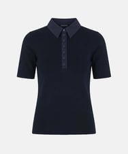 VZFGD30300 TARA JARMON(タラ ジャーモン) カジュアルタッチポロニット ネイビーブルー