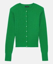VZFGU03340 TARA JARMON(タラ ジャーモン) Extrafine island cotton cardigan グリーン