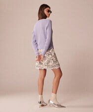 VZFGU03340 TARA JARMON(タラ ジャーモン) Extrafine island cotton cardigan パープル