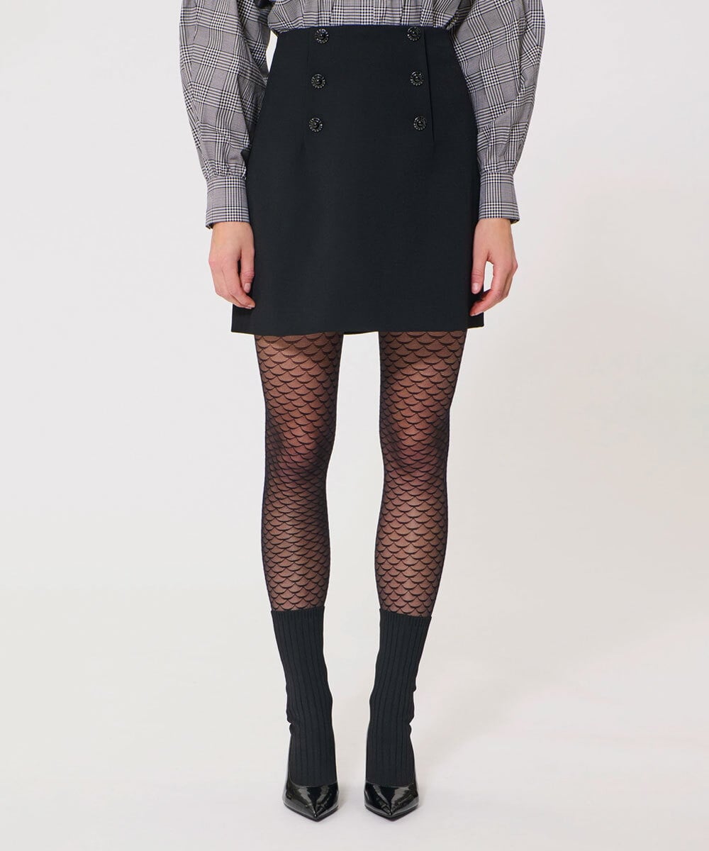 VZHAD01430 TARA JARMON(タラ ジャーモン) ヘビークレープスカート ブラック