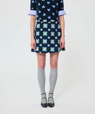 VZHAD02330 TARA JARMON(タラ ジャーモン) フラワープリントスカート ネイビー