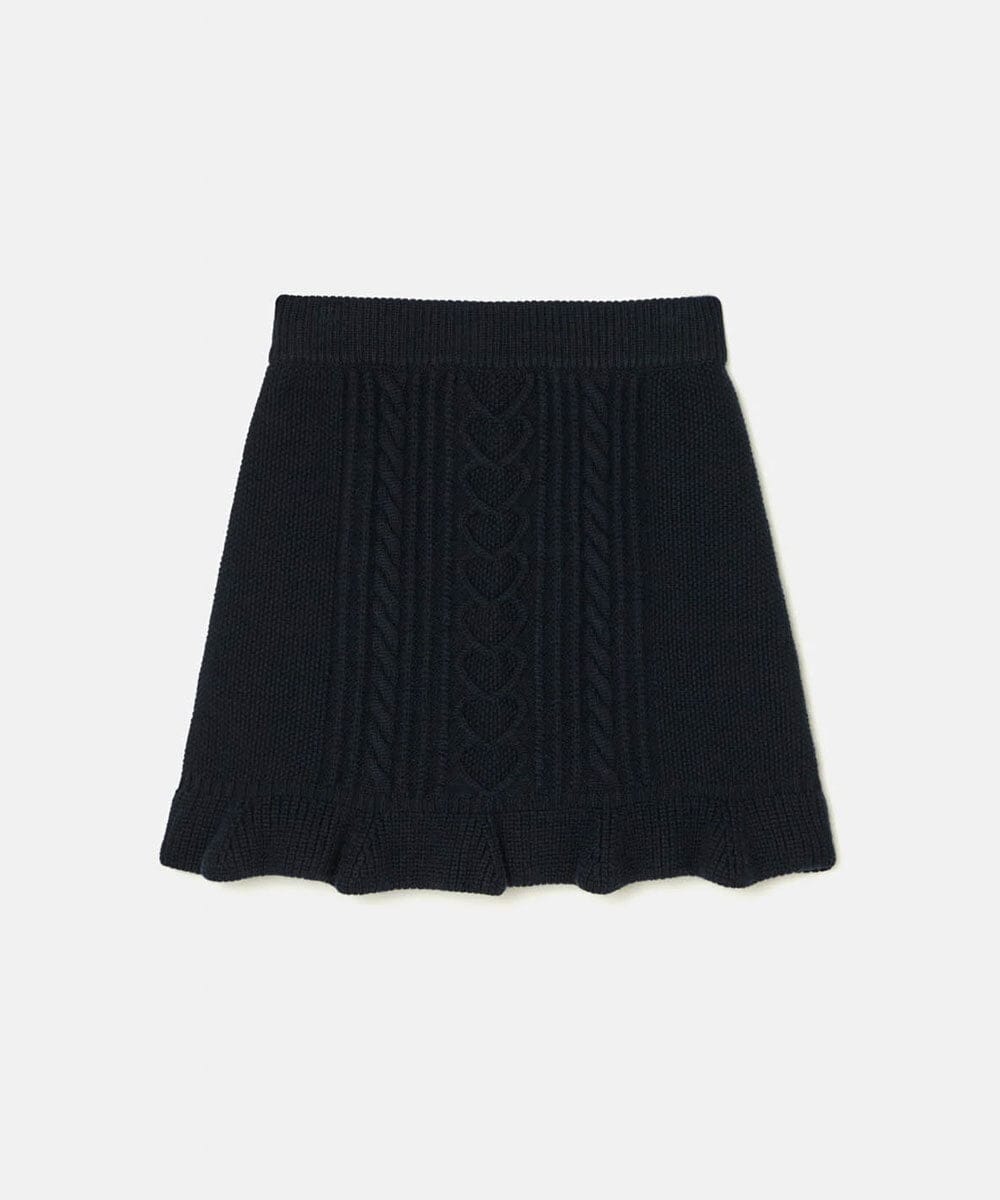 VZHAD08360 TARA JARMON(タラ ジャーモン) ウールミックスニットスカート ネイビー