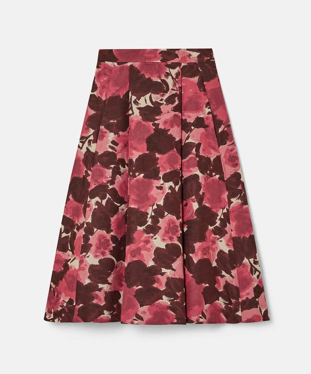 VZHAD16450 TARA JARMON(タラ ジャーモン) ペインテッドローズジャカードスカート ピンク