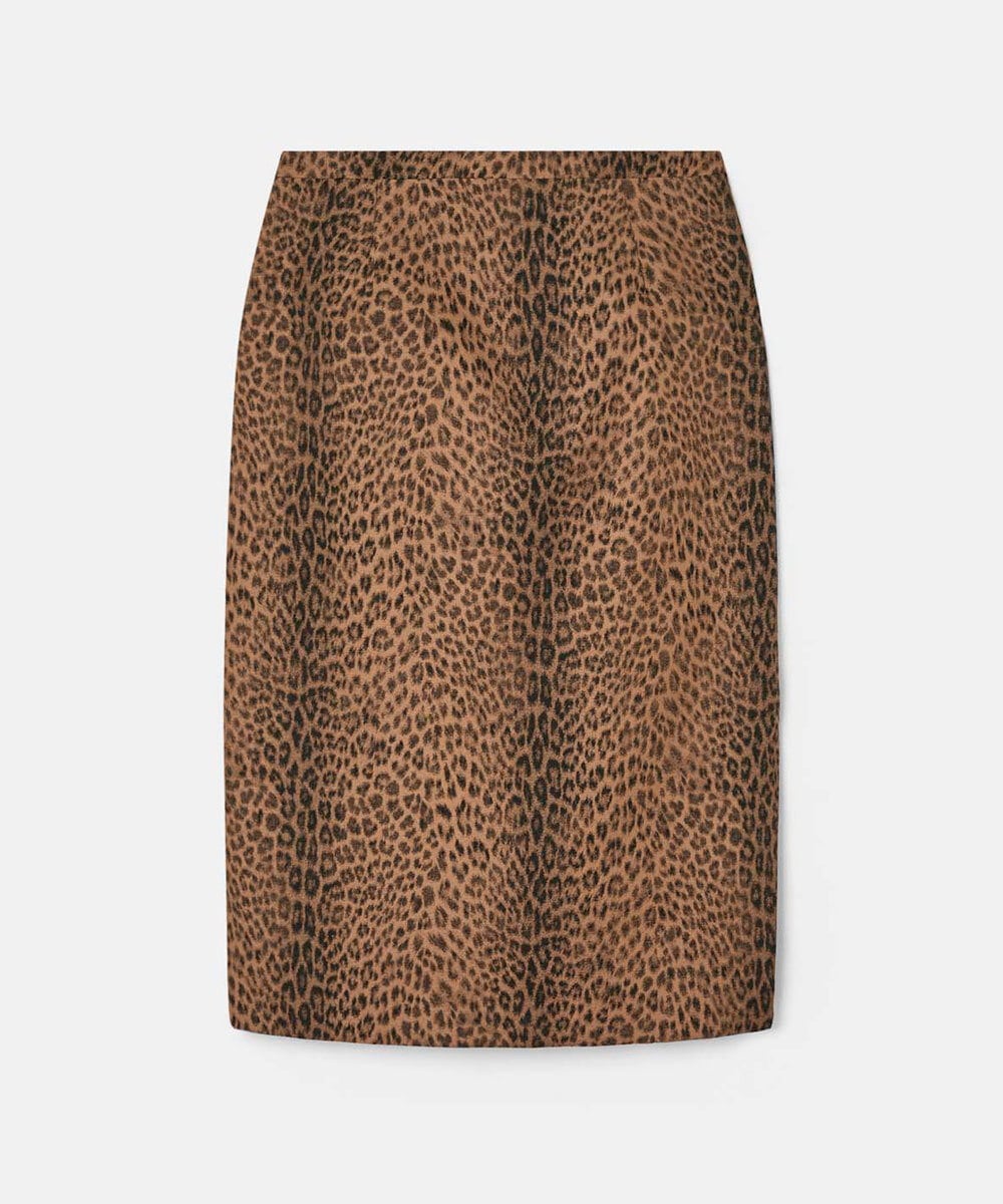 VZHAD19430 TARA JARMON(タラ ジャーモン) レオパードジャカードスカート ヘーゼルナッツ